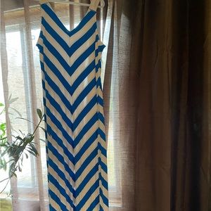 Blue & white maxi dress